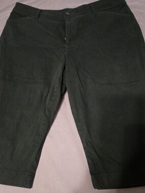 croft & barrow Black Bermuda Shorts with Button Waist